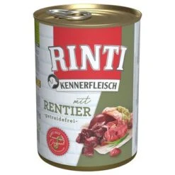 Sparpaket RINTI Kennerfleisch 12 X 400 G -Günstiges Futter Leine Geschäft 111296 pla bilder rinti kennerfleisch rentier 400g hs 01 8