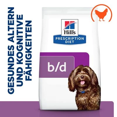 Hill's Prescription Diet B/d Ageing Care Trockenfutter Für Hunde Mit Huhn 3 Hill's Prescription Diet B/d Ageing Care Trockenfutter Für Hunde Mit Huhn