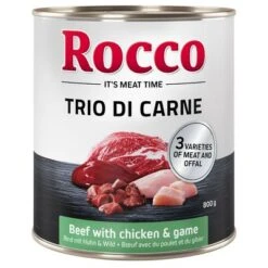 Rocco Classic Trio Di Carne - 6 X 800 G -Günstiges Futter Leine Geschäft 122214 pla rocco triodicarne beefchickengame 800g hs 01 8
