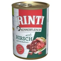 Sparpaket RINTI Kennerfleisch 12 X 400 G -Günstiges Futter Leine Geschäft 173102 pla bilder rinti kennerfleisch hirsch 400g hs 01 7