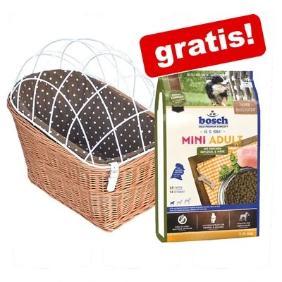 Aumüller Hunde-Fahrradkorb + 3 Kg Bosch Mini Adult Geflügel & Hirse Gratis! 3 Aumüller Hunde-Fahrradkorb + 3 Kg Bosch Mini Adult Geflügel & Hirse Gratis!