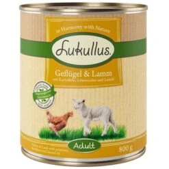 10 € Rabatt Sichern! Sparpaket Lukullus Naturkost 24 X 800gneu -Günstiges Futter Leine Geschäft 1 800g geflugel lamm 1000x1000aaa 9 6