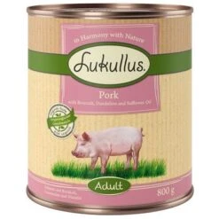 10 € Rabatt Sichern! Sparpaket Lukullus Naturkost 24 X 800gneu -Günstiges Futter Leine Geschäft 1 lk 800g landguth adult pork 1000x1000 0