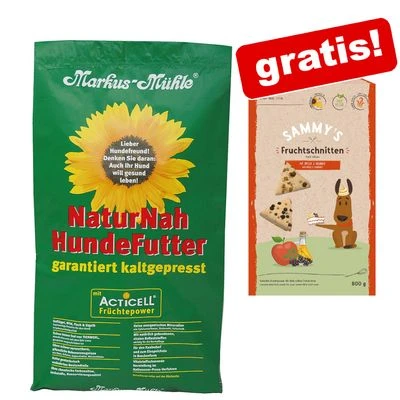 15 Kg Markus-Mühle NaturNahfutter + 800 G Sammy's Fruchtschnitten Gratis! 3 15 Kg Markus-Mühle NaturNahfutter + 800 G Sammy's Fruchtschnitten Gratis!