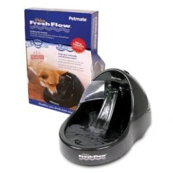 Petmate Fresh Flow Deluxe Trinkbrunnen Schwarz, 3 Liter -Günstiges Futter Leine Geschäft 23424 pla petmate fresh flow deluxe schwarz hs 01 1