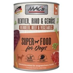 Sparpaket MAC's Adult 12 X 800 G -Günstiges Futter Leine Geschäft 235287 pla macs hund rentierrindgemuese 800g hs 01 9