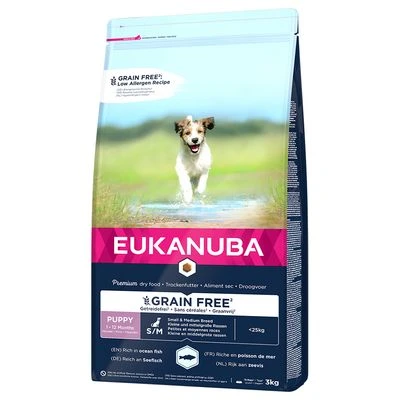 Eukanuba Grain Free Puppy Small / Medium Breed Lachs 3 Eukanuba Grain Free Puppy Small / Medium Breed Lachs