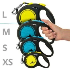 Flexi New Neon Gurt-Leine Blau, 5 M -Günstiges Futter Leine Geschäft 253696 flexi new neon gurt leine blau 5m hs 08 6