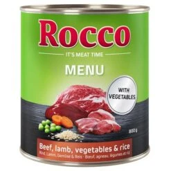 Rocco Menü 6 X 800 G -Günstiges Futter Leine Geschäft 28030 pla megapack rocco menue rind lamm gemuese reis 800g hs 01 1 1
