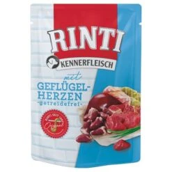 RINTI Kennerfleisch Pouches 10 X 400 G -Günstiges Futter Leine Geschäft 311996 pla rinti kennerfleisch pouch gefluegelherzen 400g hs 01 3