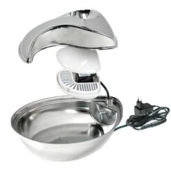 No Brand Raindrop Trinkbrunnen Aus Edelstahl, 1,7 Liter -Günstiges Futter Leine Geschäft 35367 PLA Schulze Trinkbrunnen Rainbow Edelstahl 3