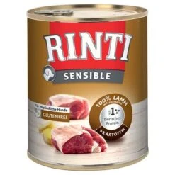 Sparpaket: RINTI Sensible 12 X 800 G -Günstiges Futter Leine Geschäft 392702 pla rinti sens800g lammkar hs 01 9 1