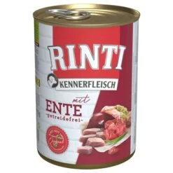 Sparpaket RINTI Kennerfleisch 12 X 400 G -Günstiges Futter Leine Geschäft 59045 pla bilder rinti kennerfleisch ente 400g hs 01 9