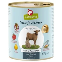Sparpaket GranataPet Liebling's Mahlzeit 24 X 800 G -Günstiges Futter Leine Geschäft 60304 pla granatapet liebling smahlzeit hund kalbkaninchen 800g 2 2
