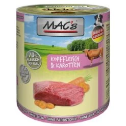 Sparpaket MAC's Adult 12 X 800 G -Günstiges Futter Leine Geschäft 63283 pla macs kopffleischkarotte 800g 6