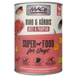 Sparpaket MAC's Adult 24 X 800 G 18 Sparpaket MAC's Adult 24 X 800 G -Günstiges Futter Leine Geschäft 63284 pla macs hund rindkuerbis 800g hs 01 2