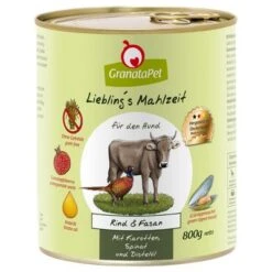 Sparpaket GranataPet Liebling's Mahlzeit 12 X 800 G -Günstiges Futter Leine Geschäft 64542 pla granatapet liebling smahlzeit hund rindfasan 800g 3