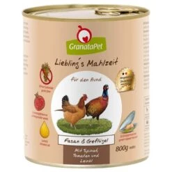 Sparpaket GranataPet Liebling's Mahlzeit 24 X 800 G -Günstiges Futter Leine Geschäft 64606 pla granatapet liebling smahlzeit hund fasangefluegel 800g 2 2