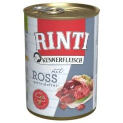 Sparpaket RINTI Kennerfleisch 12 X 400 G -Günstiges Futter Leine Geschäft 67915 pla bilder rinti kennerfleisch ross 400g hs 01 9