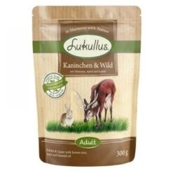 10 + 2 GRATIS! 12 X 300 G Lukullus Naturkost Frischebeutel -Günstiges Futter Leine Geschäft 68113 lukullus kaninchen wild 300 g 3 6 2