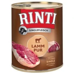 Sparpaket: RINTI Singlefleisch 12 X 800 G -Günstiges Futter Leine Geschäft 69068 pla rintisingle lammpur 1