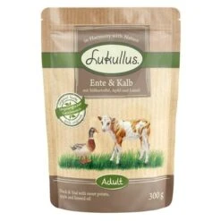 6 X 300 G Lukullus Naturkost Adult Getreidefreier Probiermix -Günstiges Futter Leine Geschäft 742635 lukullus frischebeutel entekalb 6 x 300 g 1000x1000 6 1