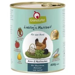 GranataPet Liebling's Mahlzeit 6 X 800 G -Günstiges Futter Leine Geschäft 78130 pla granatapet lieblingsmahlzeit huhnpastinaken 6x800g 0 1
