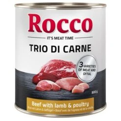 Rocco Classic Trio Di Carne - 24 X 800 G -Günstiges Futter Leine Geschäft 80504 pla rocco triodicarne beeflambpoultryl 800g hs 01 3