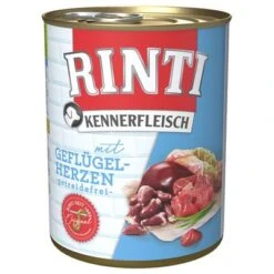 Sparpaket RINTI Kennerfleisch 12 X 800 G -Günstiges Futter Leine Geschäft 98725 pla bilder rinti kennerfleisch gefluegelherzen 800g hs 01 1 1