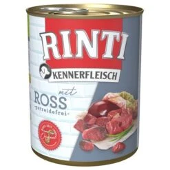 Sparpaket RINTI Kennerfleisch 12 X 800 G -Günstiges Futter Leine Geschäft 98727 pla bilder rinti kennerfleisch ross 800g hs 01 5 1