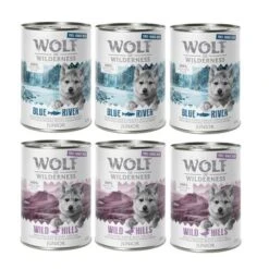 Sparpaket 12 X 400 G Wolf Of Wilderness JUNIOR - "Freiland-Fleisch" Duo-Protein -Günstiges Futter Leine Geschäft jr mix 400 g ohne icon 1000x1000 6