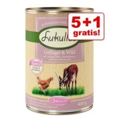 5 + 1 Gratis! 6 X 400 G Lukullus Naturkost Mixpaket -Günstiges Futter Leine Geschäft junior5 1 0