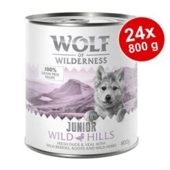 Sparpaket Little Wolf Of Wilderness Junior 24 X 800 G - Duo-Protein