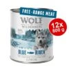 Sparpaket 12 X 800 G Wolf Of Wilderness JUNIOR - "Freiland-Fleisch" Duo-Protein -Günstiges Futter Leine Geschäft junior free range 12x800 v1 8