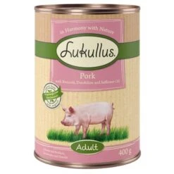 Lukullus Naturkost Adult Getreidefrei 6 X 400 G 22 Lukullus Naturkost Adult Getreidefrei 6 X 400 G -Günstiges Futter Leine Geschäft lk 400g landguth adult pork 1000x1000 2
