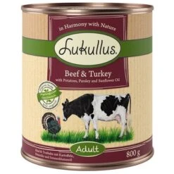 10 € Rabatt Sichern! Sparpaket Lukullus Naturkost 24 X 800gneu -Günstiges Futter Leine Geschäft lk 800g apf adult gf beef turkey 1000x1000 9