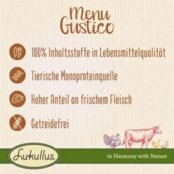Lukullus Menu Gustico - Huhn Mit Brokkoli, Zucchini Und Birne -Günstiges Futter Leine Geschäft mg 2