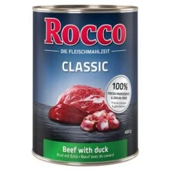 Sparpaket Rocco Classic 12 X 400 G -Günstiges Futter Leine Geschäft rocco classic beefduck 400g 1000x1000 3