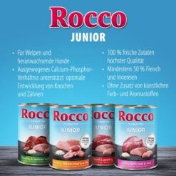 Sparpaket Rocco Junior 24 X 800 G -Günstiges Futter Leine Geschäft rocco wet benefits junior 1000x1000 de 9
