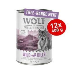 Sparpaket 12 X 400 G Wolf Of Wilderness SENIOR "Freiland-Fleisch"