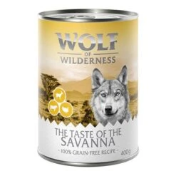 Sparpaket Wolf Of Wilderness "The Taste Of" 24 X 400 G 28 Sparpaket Wolf Of Wilderness "The Taste Of" 24 X 400 G -Günstiges Futter Leine Geschäft wow 400g tasteof savanna front 1000x1000 5