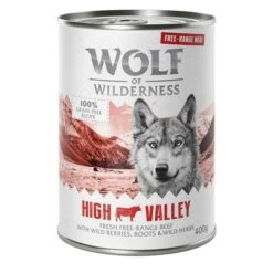 Wolf Of Wilderness 6 X 400 G - "Freiland-Fleisch" Single Protein -Günstiges Futter Leine Geschäft wow freerange highvalley 400g 1000x1000 7