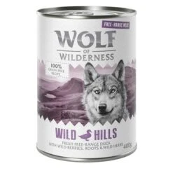 Wolf Of Wilderness 6 X 400 G - "Freiland-Fleisch" Single Protein -Günstiges Futter Leine Geschäft wow freerange wildhills 400g 1000x1000 7