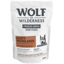 Wolf Of Wilderness "Gusty Woodlands" Rind, Kabeljau & Truthahn -Günstiges Futter Leine Geschäft wow freezedried gusty woodlands 250g 1000x1000 8