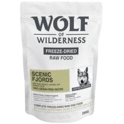 Wolf Of Wilderness "Scenic Fjords" Rentier, Lachs & Huhn -Günstiges Futter Leine Geschäft wow freezedried scenic fjords 250g 1000x1000 6
