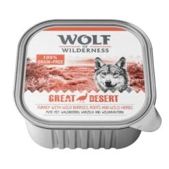 Wolf Of Wilderness Adult 6 X 300 G Schale - Single Protein -Günstiges Futter Leine Geschäft wow greatdesert 300gtray side 1000px 2